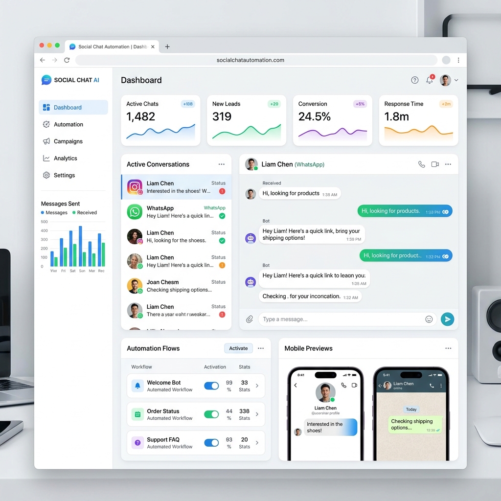 Social Media Chat Automation Dashboard and Analytics — Infosoftbd Solutions