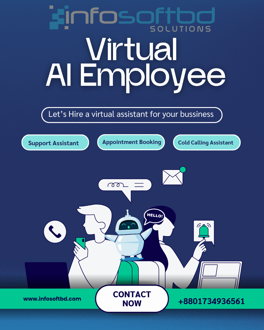 AI virtual employee illustration